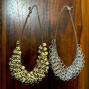 Set of Statement Necklaces. Silver and Gold. NWOT